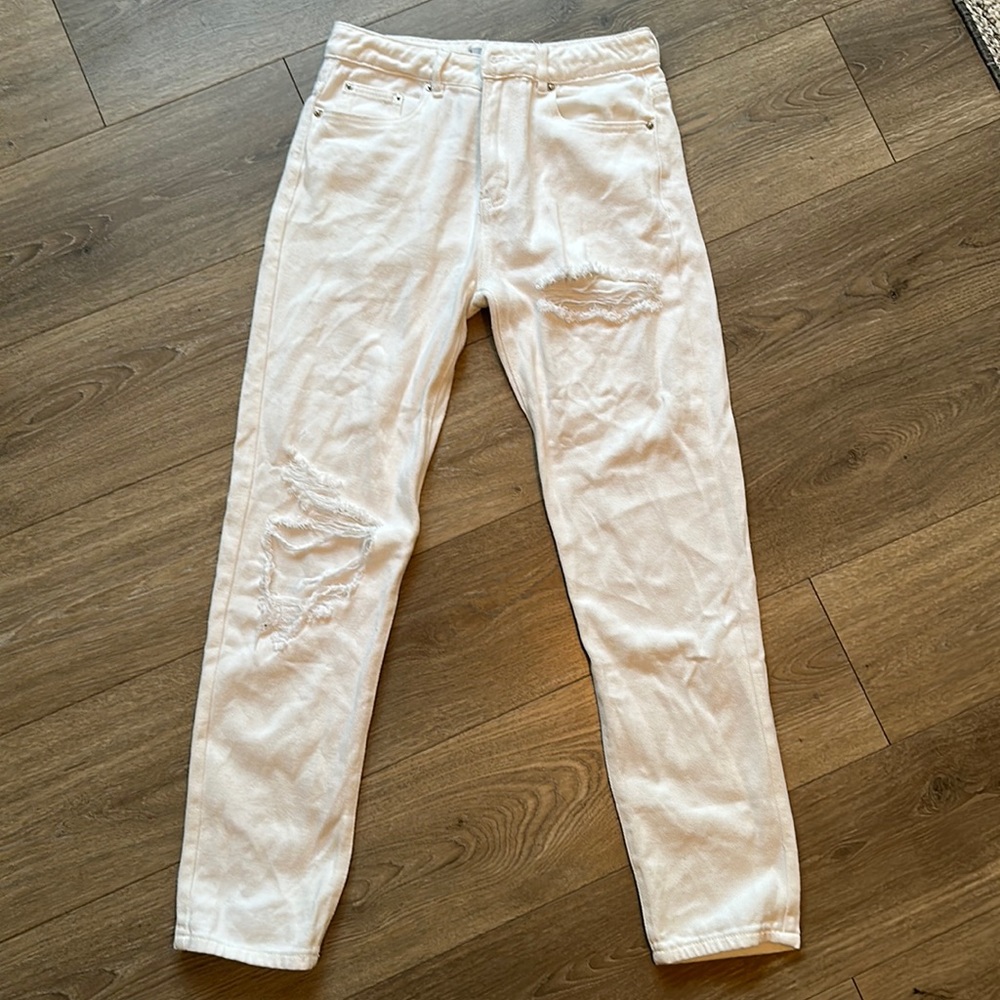 Adika white jeans. Lightweight with distressing